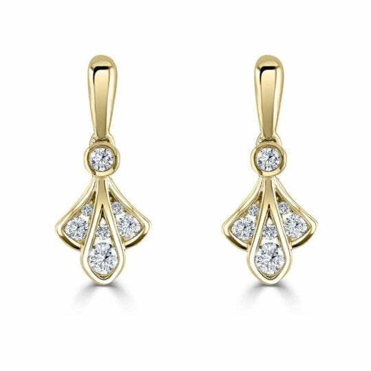 18ct Diamond Plume Earrings