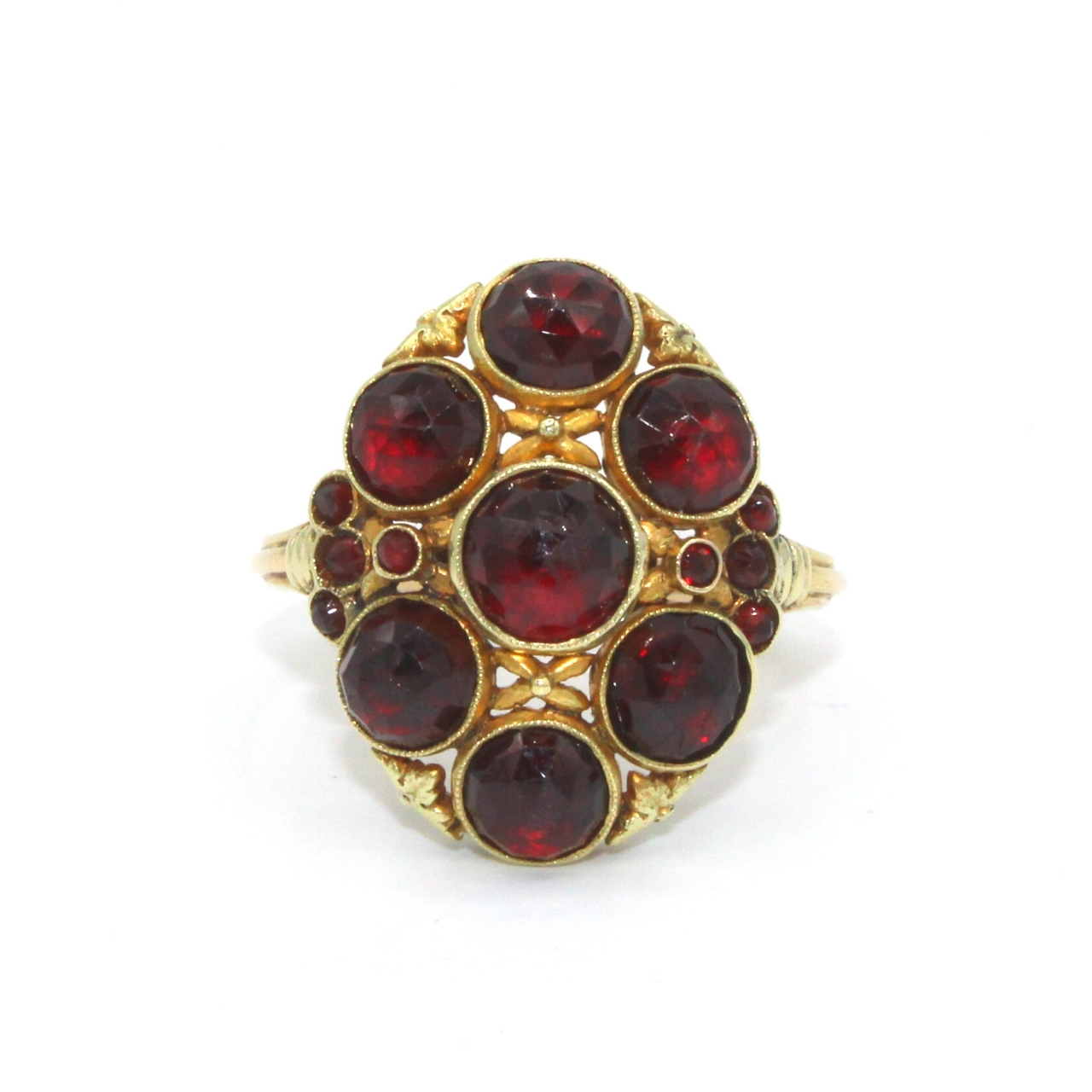 14ct Garnet Cluster Ring | Vintage Rings | Jenny Jones Jewellery