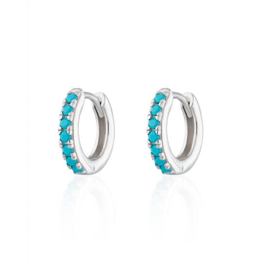 Scream Pretty Huggie Earrings With Turquoise Stones
