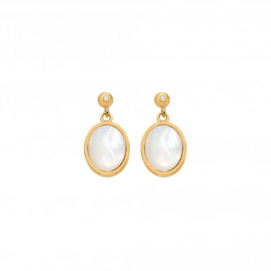 Hot Diamonds Oval Earrings - Mother of Pearl